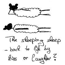 Bild: The sleeping sheep: Back to life by kiss or laughter?