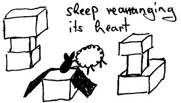 Bild: sheep rearranging its heart